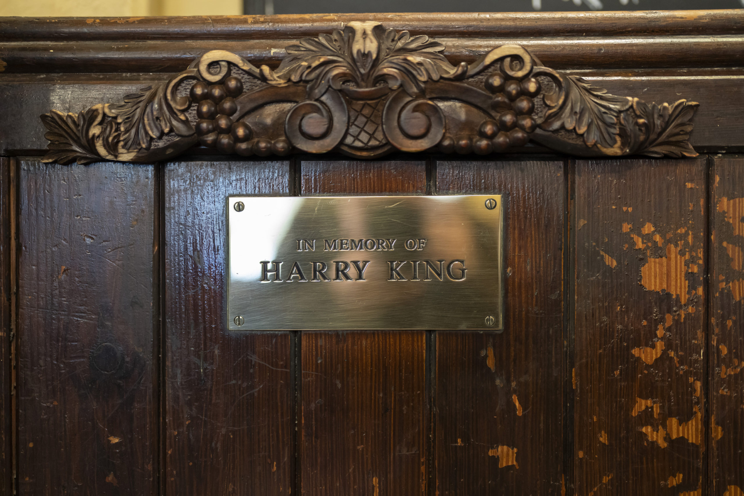 In loving memory of the former owner Harry King